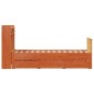 vidaXL Massivholzbett mit Regal ohne Matratze Wachsbraun 100x200 cm vidaXL Massivholzbett mit Regal ohne Matratze Wachsbraun 100x200 cm