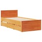 vidaXL Massivholzbett mit Regal ohne Matratze Wachsbraun 100x200 cm vidaXL Massivholzbett mit Regal ohne Matratze Wachsbraun 100x200 cm