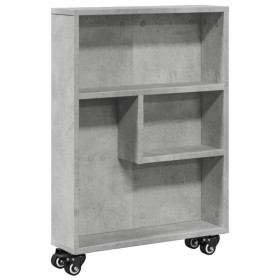 vidaXL Aufbewahrungswagen Schmal Betongrau 48x13x68 cm Holzwerkstoff