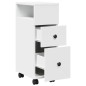 vidaXL Badschrank Schmal mit Rollen Weiß Holzwerkstoff vidaXL Badschrank Schmal mit Rollen Weiß Holzwerkstoff