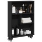 vidaXL Aufbewahrungswagen Schmal Schwarz 48x13x68 cm Holzwerkstoff vidaXL Aufbewahrungswagen Schmal Schwarz 48x13x68 cm Holzwerkstoff