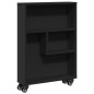 vidaXL Aufbewahrungswagen Schmal Schwarz 48x13x68 cm Holzwerkstoff vidaXL Aufbewahrungswagen Schmal Schwarz 48x13x68 cm Holzwerkstoff