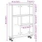 vidaXL Aufbewahrungswagen Schmal Schwarz 48x13x68 cm Holzwerkstoff vidaXL Aufbewahrungswagen Schmal Schwarz 48x13x68 cm Holzwerkstoff