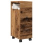 vidaXL Badschrank Schmal mit Rollen Altholz-Optik Holzwerkstoff vidaXL Badschrank Schmal mit Rollen Altholz-Optik Holzwerkstoff