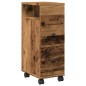 vidaXL Badschrank Schmal mit Rollen Altholz-Optik Holzwerkstoff vidaXL Badschrank Schmal mit Rollen Altholz-Optik Holzwerkstoff