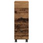 vidaXL Badschrank Schmal mit Rollen Altholz-Optik Holzwerkstoff vidaXL Badschrank Schmal mit Rollen Altholz-Optik Holzwerkstoff