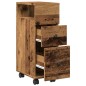vidaXL Badschrank Schmal mit Rollen Altholz-Optik Holzwerkstoff vidaXL Badschrank Schmal mit Rollen Altholz-Optik Holzwerkstoff