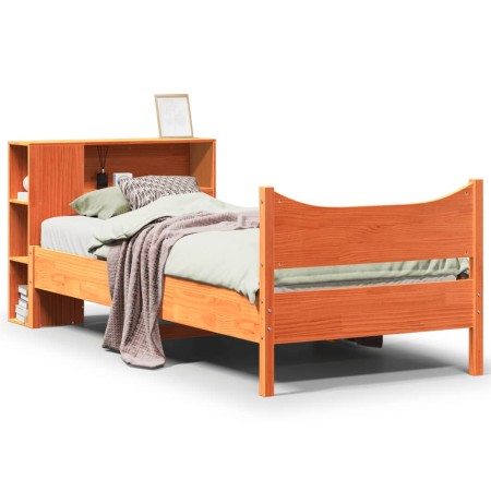 vidaXL Massivholzbett ohne Matratze Wachsbraun 90x200 Kiefernholz