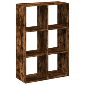 vidaXL Raumteiler-Bücherregal Räuchereiche 69,5x29x103,5 cm