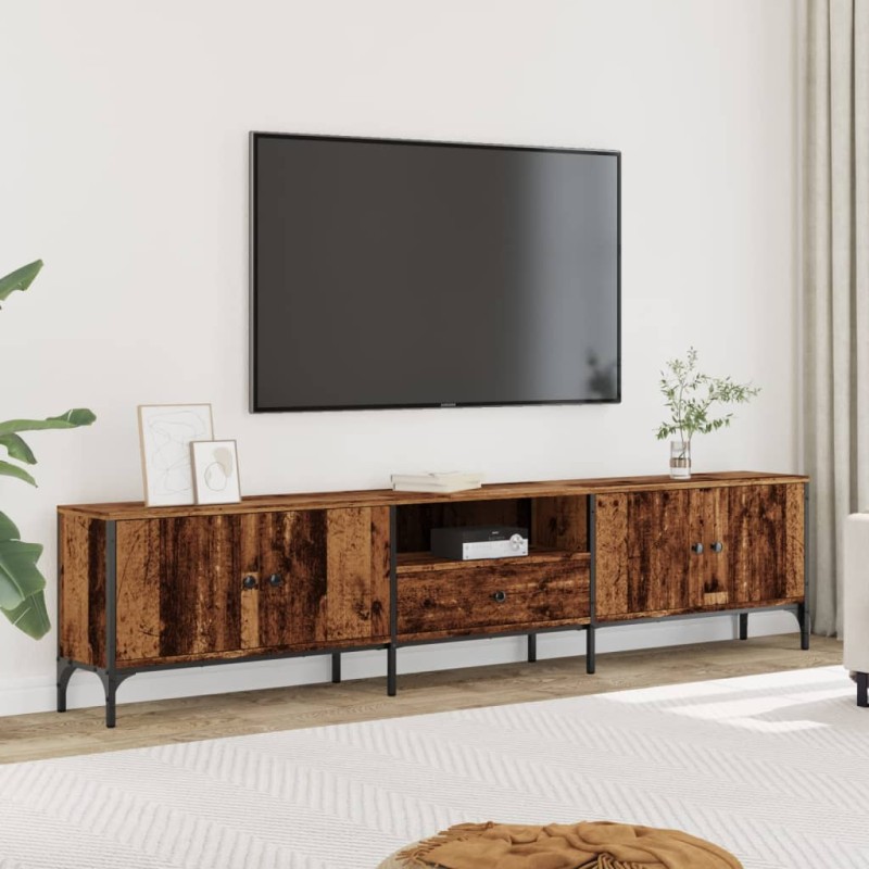 vidaXL TV-Schrank mit Schublade Altholz-Optik 200x25x44 cm vidaXL TV-Schrank mit Schublade Altholz-Optik 200x25x44 cm