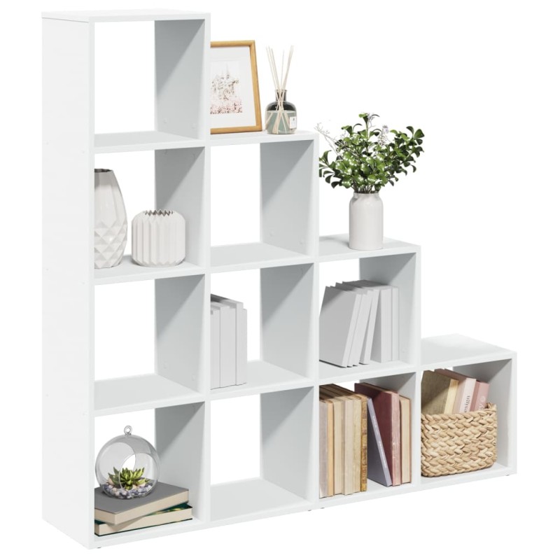 vidaXL Raumteiler-Bücherregal 4 Stufen Weiß 131,5x29x131,5 cm vidaXL Raumteiler-Bücherregal 4 Stufen Weiß 131,5x29x131,5 cm