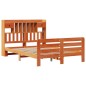 vidaXL Massivholzbett mit Regal ohne Matratze Wachsbraun 140x190 cm vidaXL Massivholzbett mit Regal ohne Matratze Wachsbraun 140x190 cm