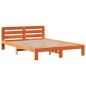 vidaXL Massivholzbett mit Regal ohne Matratze Wachsbraun 140x190 cm vidaXL Massivholzbett mit Regal ohne Matratze Wachsbraun 140x190 cm