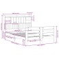 vidaXL Massivholzbett mit Regal ohne Matratze Wachsbraun 140x190 cm vidaXL Massivholzbett mit Regal ohne Matratze Wachsbraun 140x190 cm