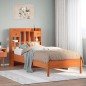 vidaXL Massivholzbett mit Regal ohne Matratze Wachsbraun 100x200 cm vidaXL Massivholzbett mit Regal ohne Matratze Wachsbraun 100x200 cm