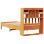 vidaXL Massivholzbett mit Regal ohne Matratze Wachsbraun 100x200 cm vidaXL Massivholzbett mit Regal ohne Matratze Wachsbraun 100x200 cm