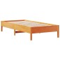 vidaXL Massivholzbett mit Regal ohne Matratze Wachsbraun 100x200 cm vidaXL Massivholzbett mit Regal ohne Matratze Wachsbraun 100x200 cm
