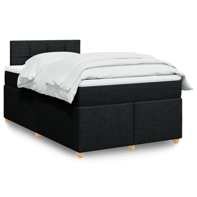 vidaXL Boxspringbett mit Matratze Schwarz 120x190 cm Stoff vidaXL Boxspringbett mit Matratze Schwarz 120x190 cm Stoff