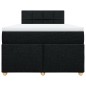vidaXL Boxspringbett mit Matratze Schwarz 120x190 cm Stoff vidaXL Boxspringbett mit Matratze Schwarz 120x190 cm Stoff
