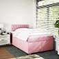 vidaXL Boxspringbett mit Matratze Rosa 120x190 cm Samt vidaXL Boxspringbett mit Matratze Rosa 120x190 cm Samt