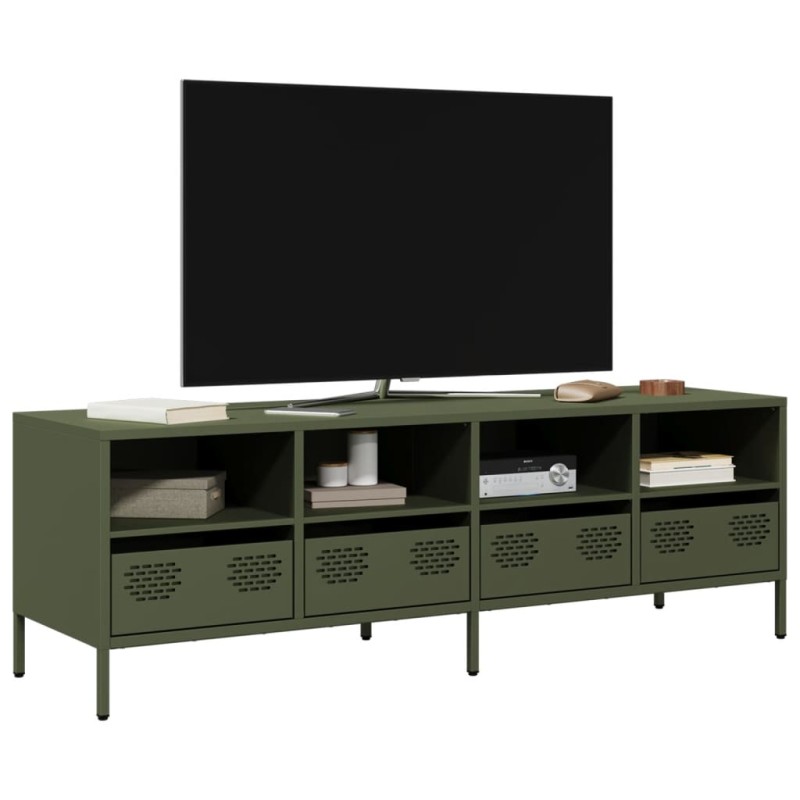 vidaXL TV-Schrank Olivgrün 135x39x43,5 cm Kaltgewalzter Stahl vidaXL TV-Schrank Olivgrün 135x39x43,5 cm Kaltgewalzter Stahl