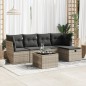 vidaXL 6-tlg. Garten-Sofagarnitur mit Kissen Grau Poly Rattan vidaXL 6-tlg. Garten-Sofagarnitur mit Kissen Grau Poly Rattan