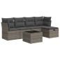 vidaXL 6-tlg. Garten-Sofagarnitur mit Kissen Grau Poly Rattan vidaXL 6-tlg. Garten-Sofagarnitur mit Kissen Grau Poly Rattan