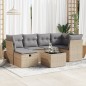 vidaXL 7-tlg. Garten-Sofagarnitur mit Kissen Beige Poly Rattan vidaXL 7-tlg. Garten-Sofagarnitur mit Kissen Beige Poly Rattan
