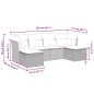 vidaXL 6-tlg. Garten-Sofagarnitur mit Kissen Beige Poly Rattan