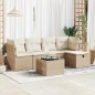 vidaXL 6-tlg. Garten-Sofagarnitur mit Kissen Beige Poly Rattan vidaXL 6-tlg. Garten-Sofagarnitur mit Kissen Beige Poly Rattan
