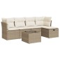 vidaXL 6-tlg. Garten-Sofagarnitur mit Kissen Beige Poly Rattan vidaXL 6-tlg. Garten-Sofagarnitur mit Kissen Beige Poly Rattan