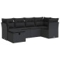 vidaXL 6-tlg. Garten-Sofagarnitur mit Kissen Schwarz Poly Rattan vidaXL 6-tlg. Garten-Sofagarnitur mit Kissen Schwarz Poly Rattan