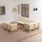 vidaXL 8-tlg. Garten-Lounge-Set mit Kissen Massivholz Kiefer vidaXL 8-tlg. Garten-Lounge-Set mit Kissen Massivholz Kiefer