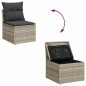 vidaXL 8-tlg. Garten-Sofagarnitur mit Kissen Hellgrau Poly Rattan vidaXL 8-tlg. Garten-Sofagarnitur mit Kissen Hellgrau Poly Rattan