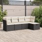 vidaXL 5-tlg. Garten-Sofagarnitur mit Kissen Schwarz Poly Rattan vidaXL 5-tlg. Garten-Sofagarnitur mit Kissen Schwarz Poly Rattan