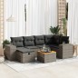 vidaXL 7-tlg. Garten-Sofagarnitur mit Kissen Grau Poly Rattan vidaXL 7-tlg. Garten-Sofagarnitur mit Kissen Grau Poly Rattan