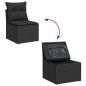 vidaXL 9-tlg. Garten-Sofagarnitur mit Kissen Schwarz Poly Rattan vidaXL 9-tlg. Garten-Sofagarnitur mit Kissen Schwarz Poly Rattan