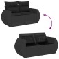 vidaXL 9-tlg. Garten-Sofagarnitur mit Kissen Schwarz Poly Rattan vidaXL 9-tlg. Garten-Sofagarnitur mit Kissen Schwarz Poly Rattan