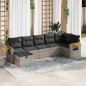 vidaXL 7-tlg. Garten-Sofagarnitur mit Kissen Grau Poly Rattan vidaXL 7-tlg. Garten-Sofagarnitur mit Kissen Grau Poly Rattan