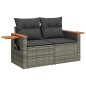 vidaXL 7-tlg. Garten-Sofagarnitur mit Kissen Grau Poly Rattan vidaXL 7-tlg. Garten-Sofagarnitur mit Kissen Grau Poly Rattan