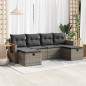 vidaXL 6-tlg. Garten-Sofagarnitur mit Kissen Grau Poly Rattan vidaXL 6-tlg. Garten-Sofagarnitur mit Kissen Grau Poly Rattan