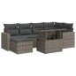 vidaXL 7-tlg. Garten-Sofagarnitur mit Kissen Grau Poly Rattan vidaXL 7-tlg. Garten-Sofagarnitur mit Kissen Grau Poly Rattan