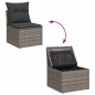vidaXL 7-tlg. Garten-Sofagarnitur mit Kissen Grau Poly Rattan vidaXL 7-tlg. Garten-Sofagarnitur mit Kissen Grau Poly Rattan