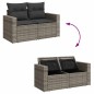 vidaXL 7-tlg. Garten-Sofagarnitur mit Kissen Grau Poly Rattan vidaXL 7-tlg. Garten-Sofagarnitur mit Kissen Grau Poly Rattan