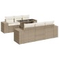 vidaXL 7-tlg. Garten-Sofagarnitur mit Kissen Beige Poly Rattan vidaXL 7-tlg. Garten-Sofagarnitur mit Kissen Beige Poly Rattan