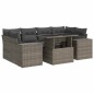 vidaXL 7-tlg. Garten-Sofagarnitur mit Kissen Grau Poly Rattan vidaXL 7-tlg. Garten-Sofagarnitur mit Kissen Grau Poly Rattan