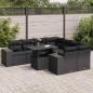vidaXL 9-tlg. Garten-Sofagarnitur mit Kissen Schwarz Poly Rattan vidaXL 9-tlg. Garten-Sofagarnitur mit Kissen Schwarz Poly Rattan