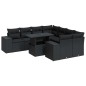 vidaXL 9-tlg. Garten-Sofagarnitur mit Kissen Schwarz Poly Rattan vidaXL 9-tlg. Garten-Sofagarnitur mit Kissen Schwarz Poly Rattan