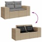 vidaXL 9-tlg. Garten-Sofagarnitur mit Kissen Beige Poly Rattan vidaXL 9-tlg. Garten-Sofagarnitur mit Kissen Beige Poly Rattan