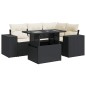 vidaXL 5-tlg. Garten-Sofagarnitur mit Kissen Schwarz Poly Rattan vidaXL 5-tlg. Garten-Sofagarnitur mit Kissen Schwarz Poly Rattan